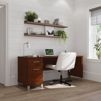 Bureau 72W avec tiroirs en cerisier Hansen