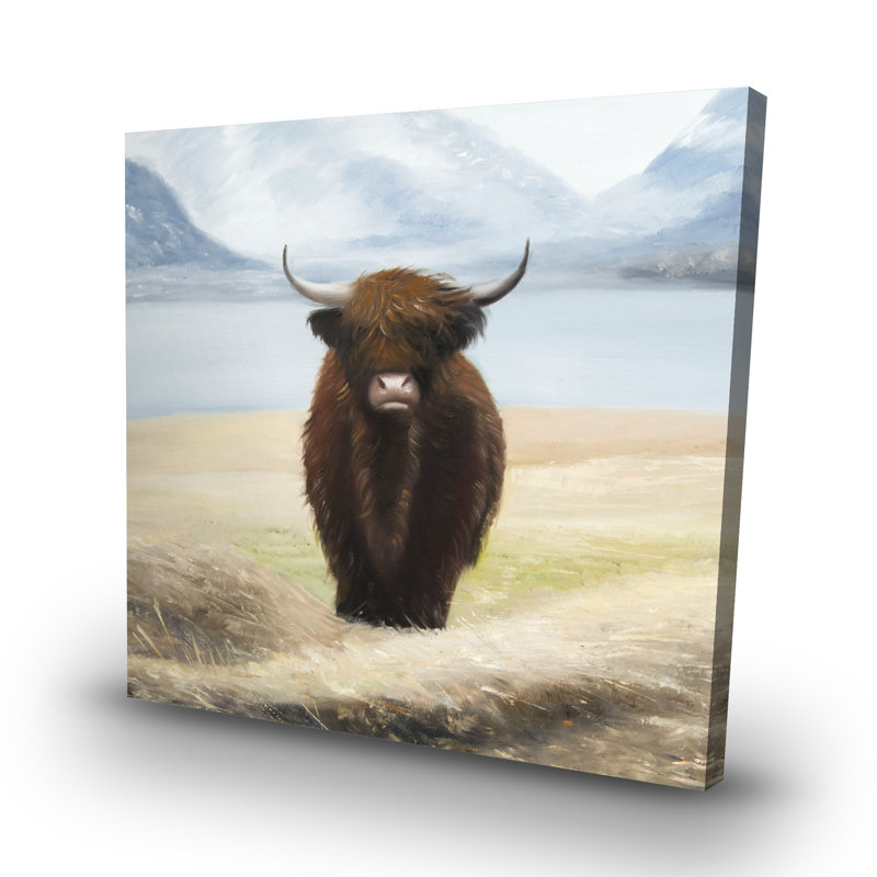Highland cow - 32"x32" art on canvas