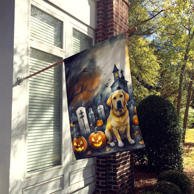 Drapeau de maison d'Halloween en polyester à double face H 40 po x l 28 po