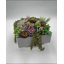 Arrangement de plantes grasses fabriquées à la main | Vase moderne en fibre de verre, décor texturé gris