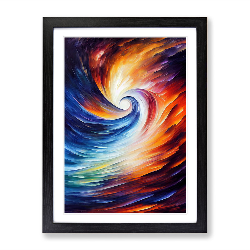 Ocean Wave Abstract No.2 - Framed Print, Black, 64cm H x 46cm W x 2cm D
