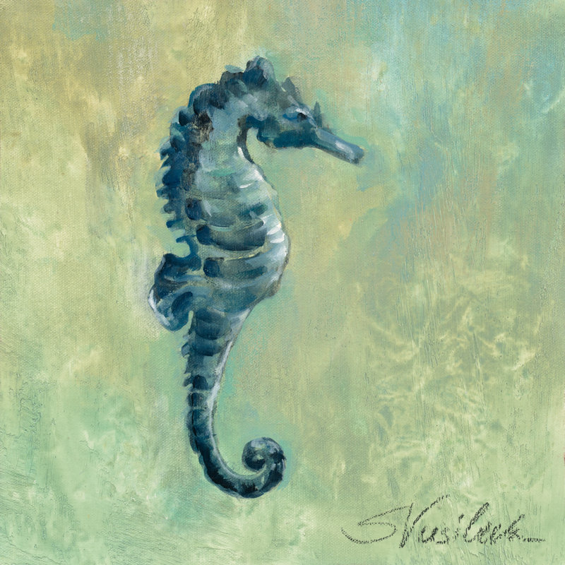 Indigo Sea Life I by Silvia Vassileva - Wrapped Canvas Painting, 30cm H x 30cm W x 3.8cm D