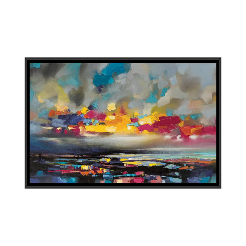 " Particles II " by Scott Naismith, 32" H x 48" W x 1.5" D, Black Framed Canvas, No Mat