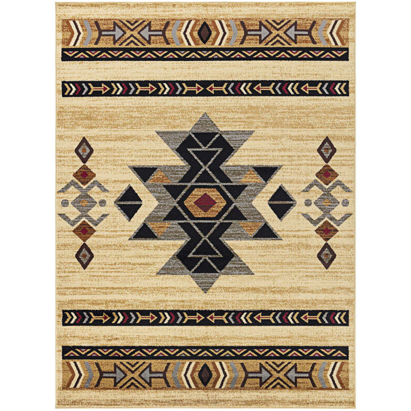 Southwest Area Rug, Stain Resistant Area Rug, Rectangle 7'10" x 10'3"