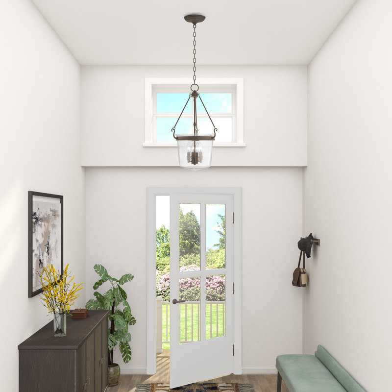 Luminaire suspendu pot 4 lumières Akia, Bronze, H 24,5 po x l 14,25 po x P 14,25 po