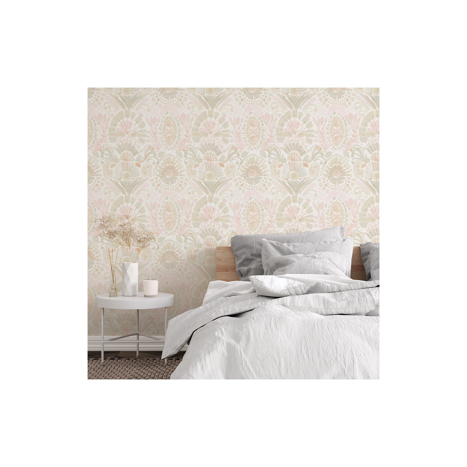 Bohemia Peel and Stick Wallpaper, 108" L x 20.5" W, Pink