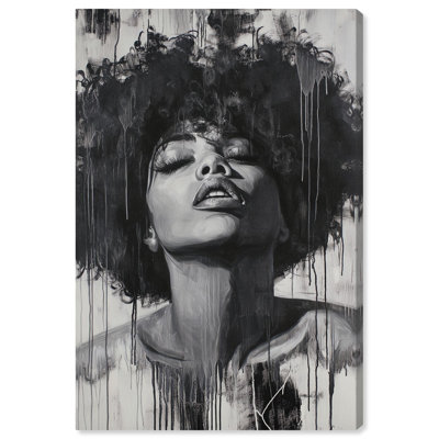 Depths of Silence Canvas Ebony Portrait Art by Art Remedy