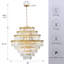Lustre en cristal à niveaux 12 lumières dorées 28 po Natesha