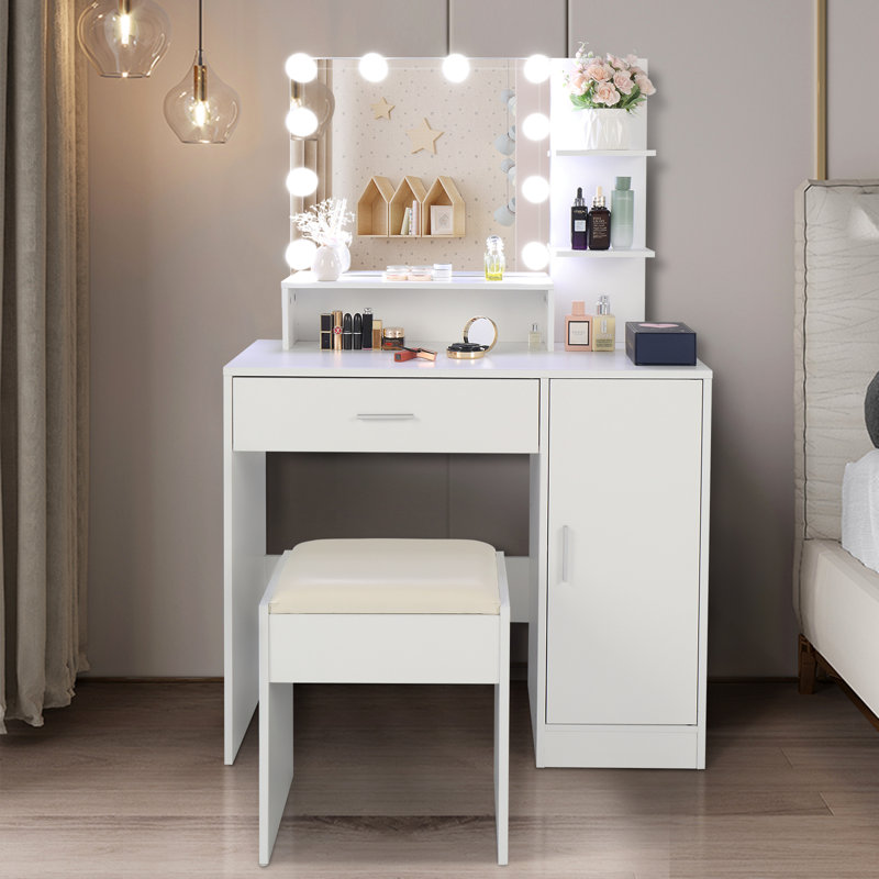 Makeup Vanity Set In White
