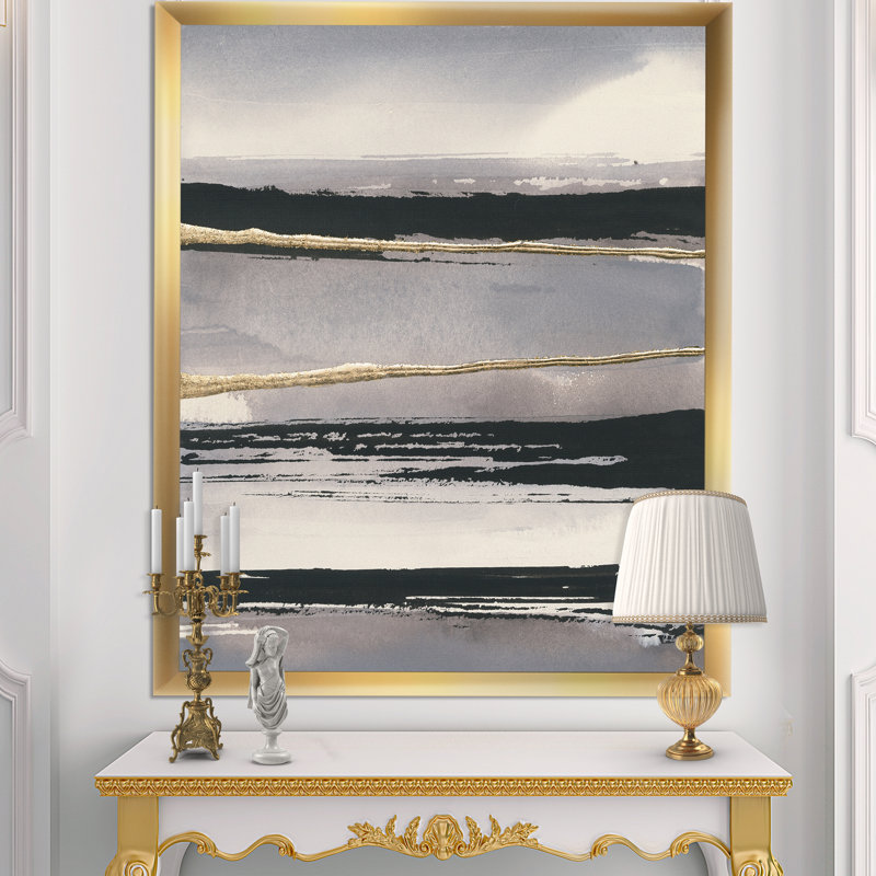 « glamour matin brouillard iii », reproduction d’art sur toile, H 46 po x l 36 po x P 1,5 po, Cadre doré