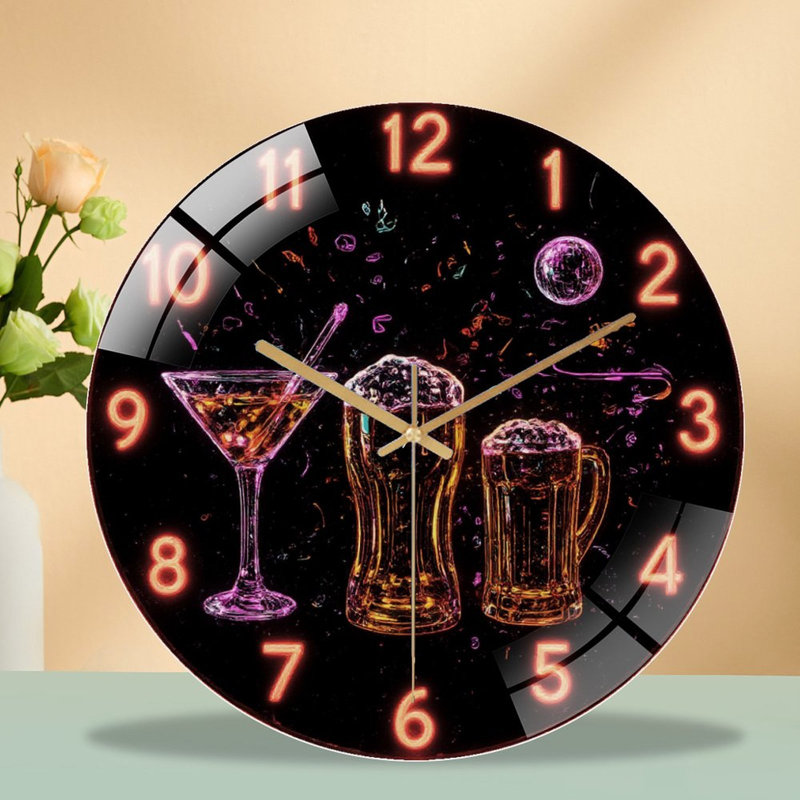 Horloge murale en verre Neon
