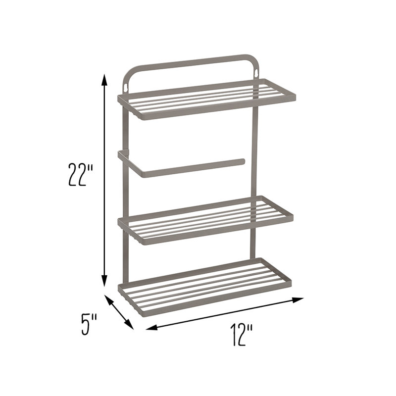 3 Jar  Spice Rack, Gray