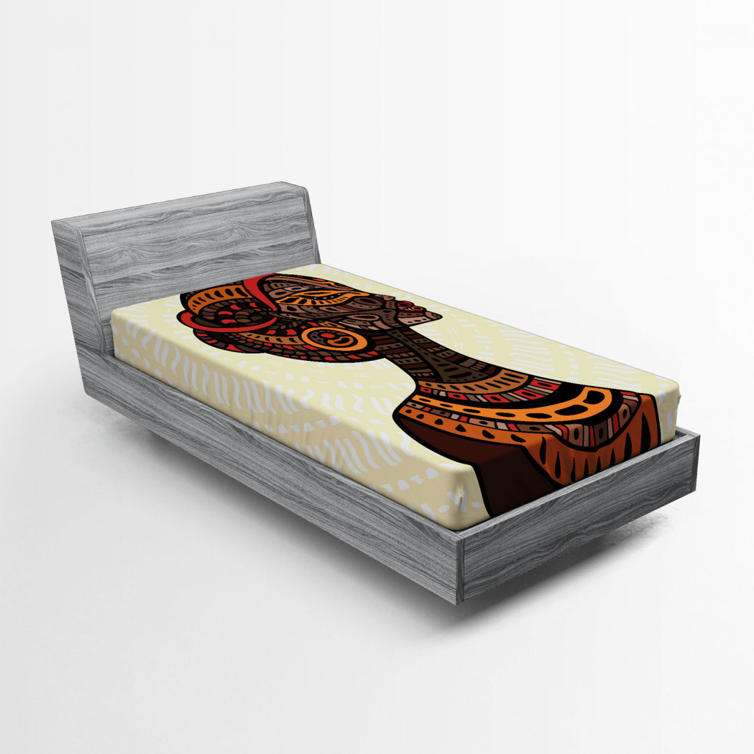 African Microfiber Fitted Sheet Ambesonne 