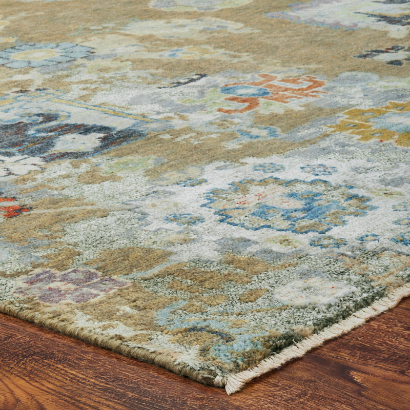 Heritage Bloom Handmade Wool Floral and Oriental Area Rug, Rectangle 2' x 3'