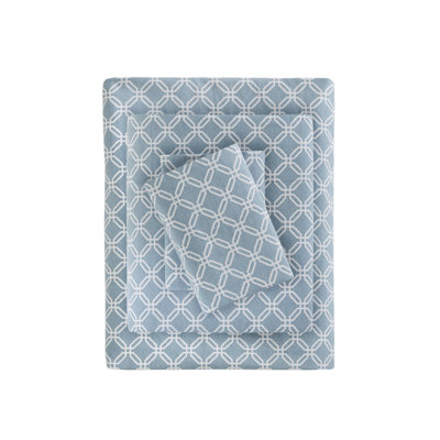 100% Cotton Flannel Geometric Sheet Set