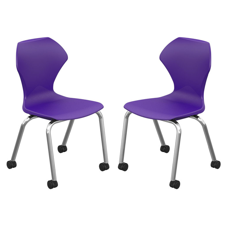 Chaise de classe avec roulettes Apex Series, Chrome, Mauve, 16"