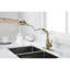 Robinet de lavabo extractible simple à fonction de jet double en acier inoxydable doré, buse haute rotative à 360 °, débit d'eau et température facile, conception rouille avec acier inoxydable pour la lessive, rotation de la buse,