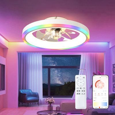 Ventilateur de plafond 19 pièces en aluminium / fer 19,7 po