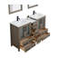 Ensemble de meuble-lavabo autoportant à double cuve 60 po avec plateau en céramique et miroirs assortis Brescia-107174079