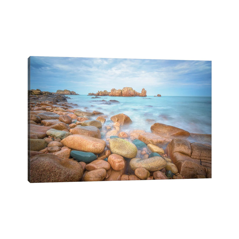 Rocks Beach by Philippe Manguin - Wrapped Canvas Painting, 66.04 cm H x 45.72 cm W