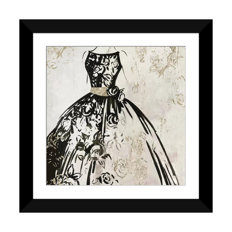 « entourée », reproduction d’impression sur toile tendue, H 16 po x l 16 po x P 1 po, Papier avec cadre noir, Blanc