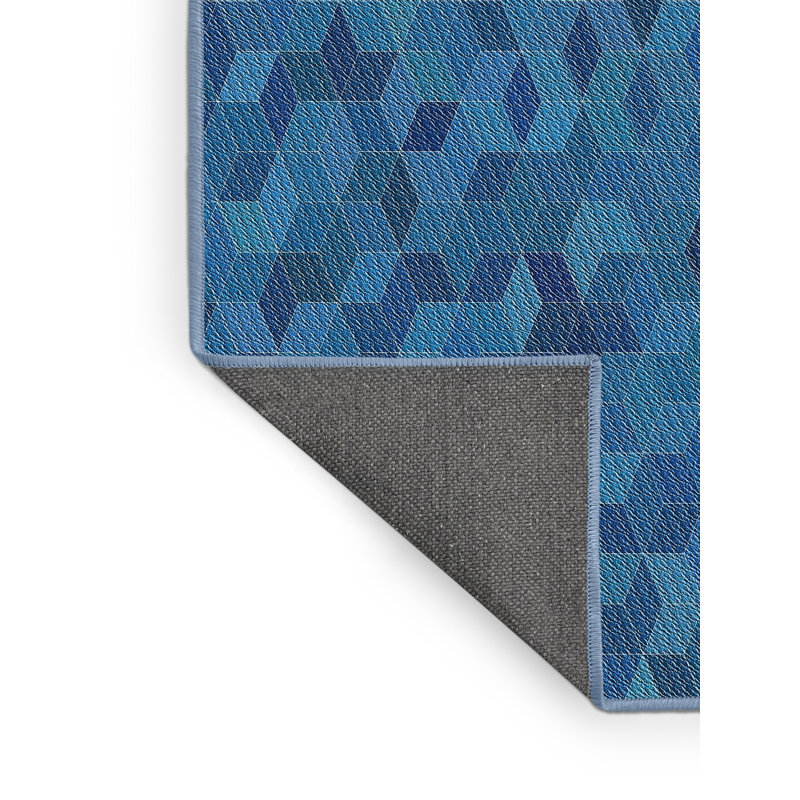 Tapis de zone bleue à motifs, Rectangle 7 pi x 10 pi