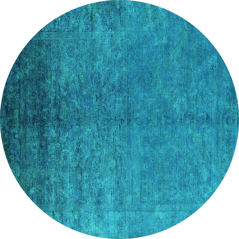 Tapis bleu / bleu sarcelle, Rond 3 pi