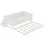 Simple avec bibliothèque intégrée et petit escalier, rails de sécurité de haute qualité et lit gigogne, blanc-129600715-129755606