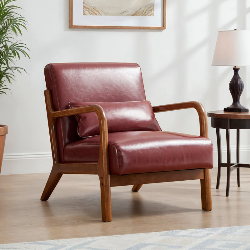 Fauteuil de 26 po de largeur Bradley, Similicuir bourgogne performance