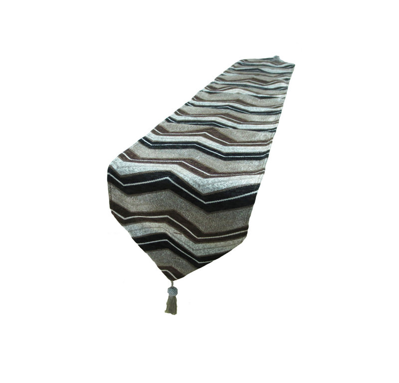 Chemin de table luxueux chenille Natumbua, Brun