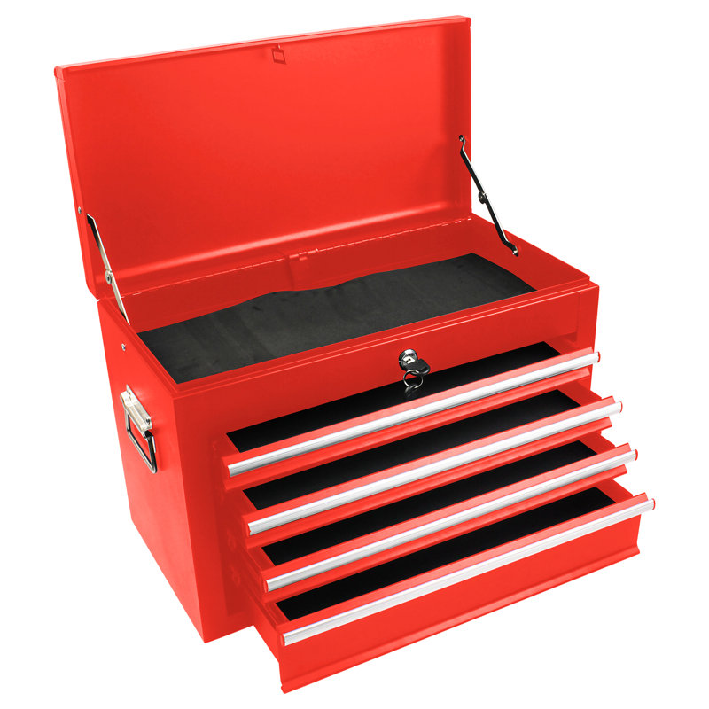 6 Rolling Tool Chest With Detachable Box - Metal, Red For Workshop Metal Storage 4 Wheels Cabinet, Red