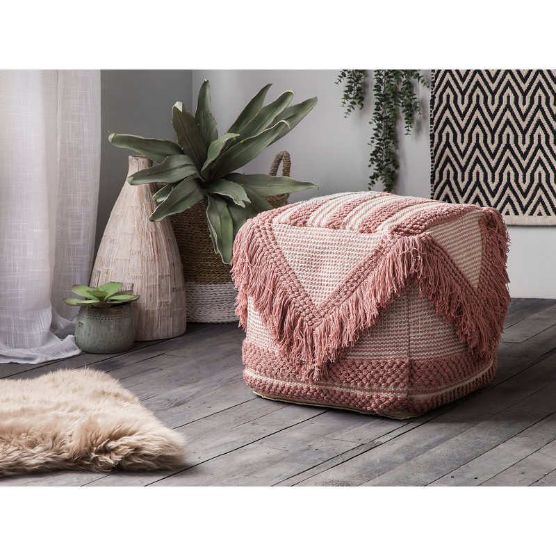 Clarwin 44cm Wide Rectangle Geometric Pouffe Ottoman