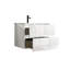 Meuble-lavabo de salle de bain blanc brillant de 24 po de style moderne avec lavabo en céramique et évier de rangement spacieux à tiroirs silencieux, tiroirs silencieux, grande capacité