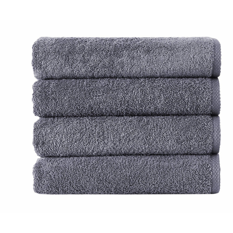 Ultimate Plush Cotton Bath Towels - Thick, Absorbent, 4-Piece Set, 24x48 Inches, Grey