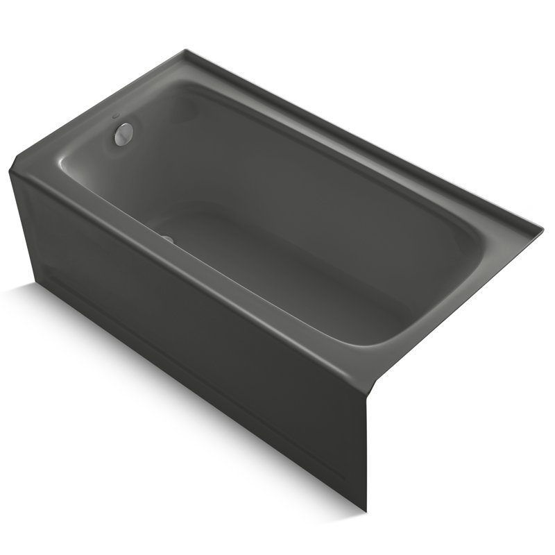 Bancroft® 60" x 32" Alcove Soaking Acrylic Bathtub, Thunder Gray, Left