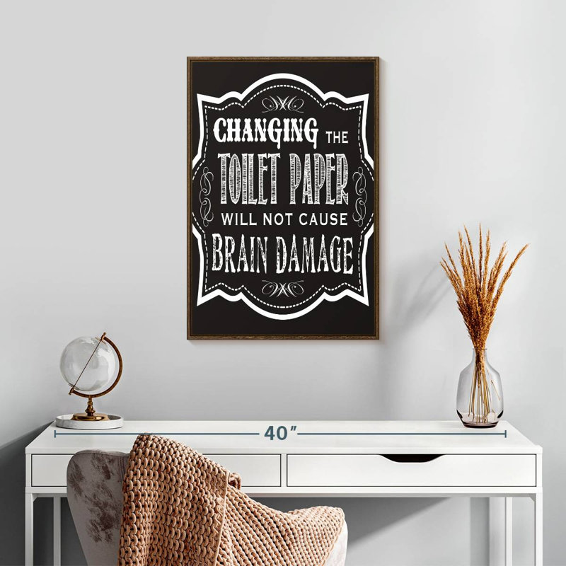 Changer le papier hygiénique, 17" x 25", Floating Frame Walnut