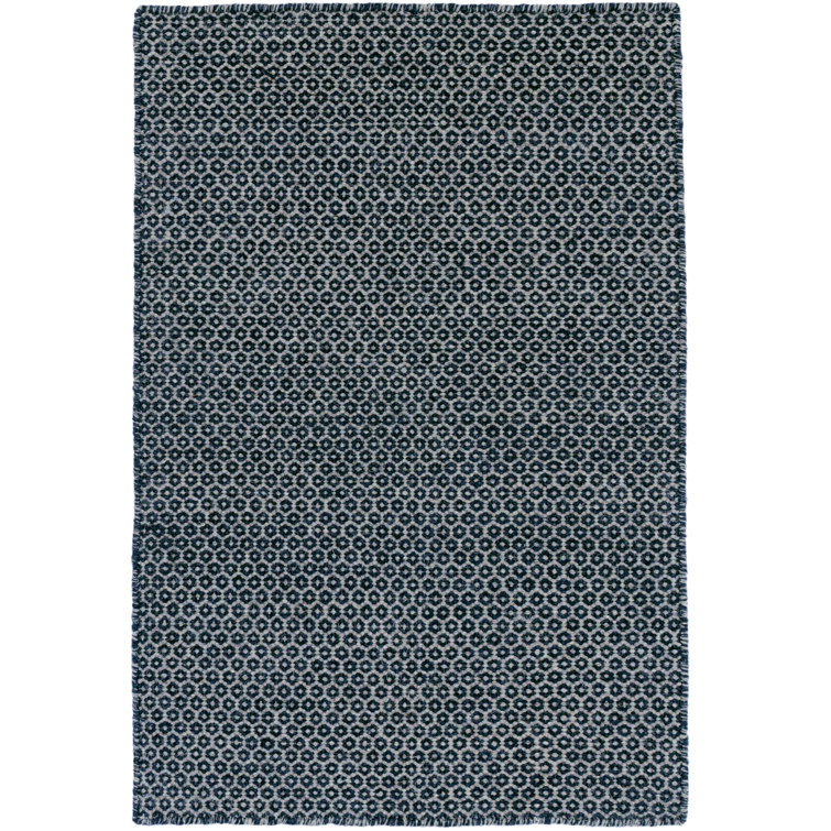 Honeycomb Indigo/Grey Handwoven Wool Rug