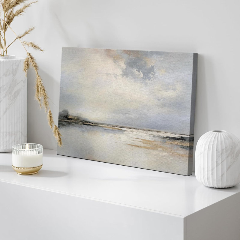 «Minimal Landscape Storm Cloud Reflection Nature Fine Art», art mural grand, chambre à coucher, bureau sur toile
