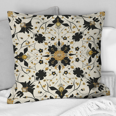 Coussin décoratif doré doré et noir