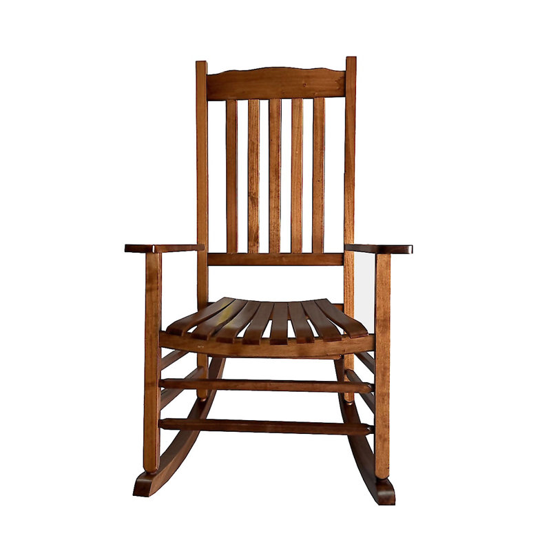 Chaise berçante d'extérieur en bois massif Dariell, Chêne