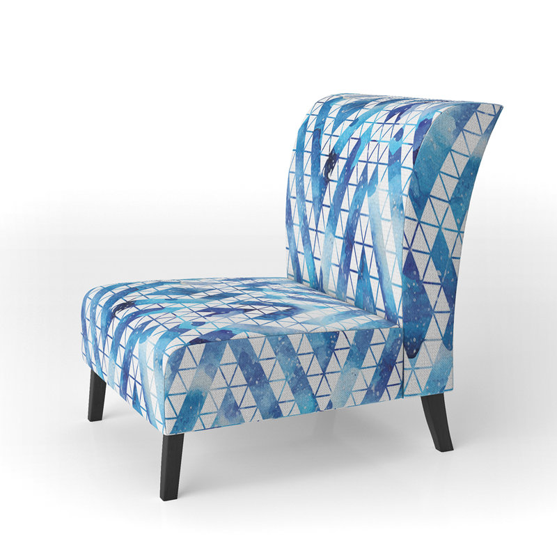 Fauteuil de chambre d'appoint à motif géométrique Blue Galaxy