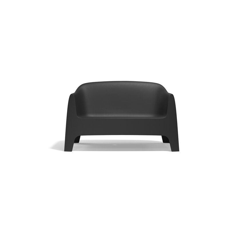 Solid 2 Seater Sofa, Black
