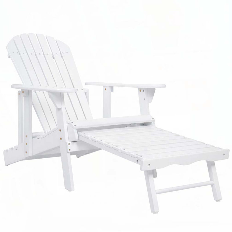 Chaise Adirondack d'extérieur en bois, Blanc
