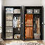 Armoire de rangement en métal 72 po, organisateur de garde-robe de rangement avec tringle, porte verrouillable et tablettes réglables-2131669482