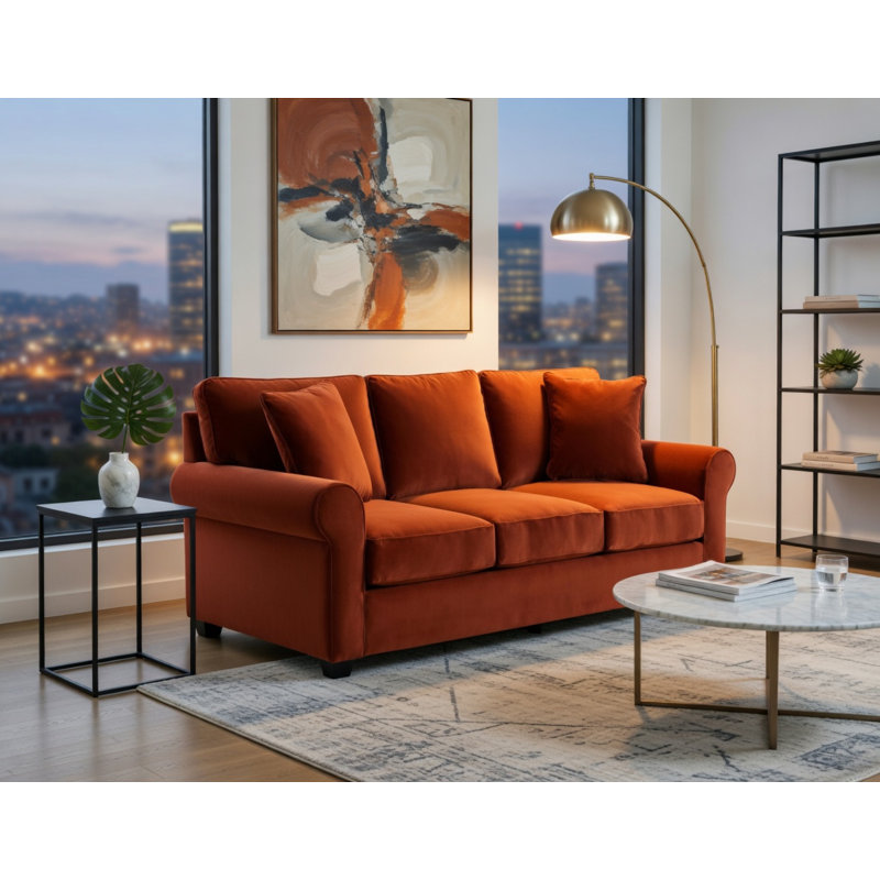 Ardmont Upholstered 86'' Sofa, Bella Rouge