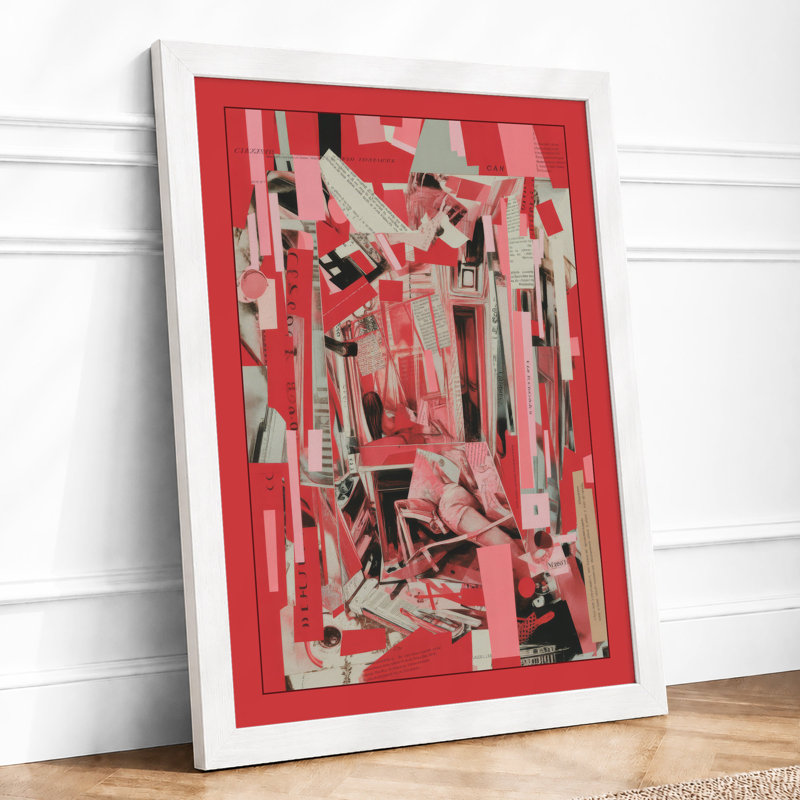 Fragmented Forms Geometric - Framed Print, A1 - 84.1 x 59.4 cm, White