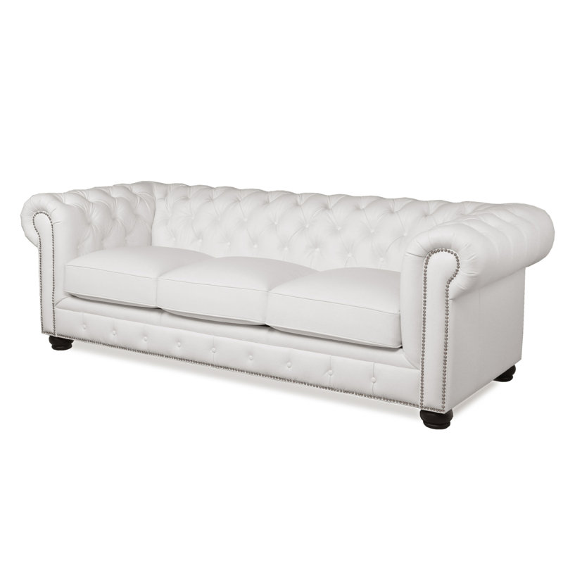 Canapé clouté Chesterfield, Blanc