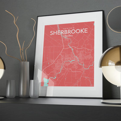 Sherbrooke, carte de la ville, impression