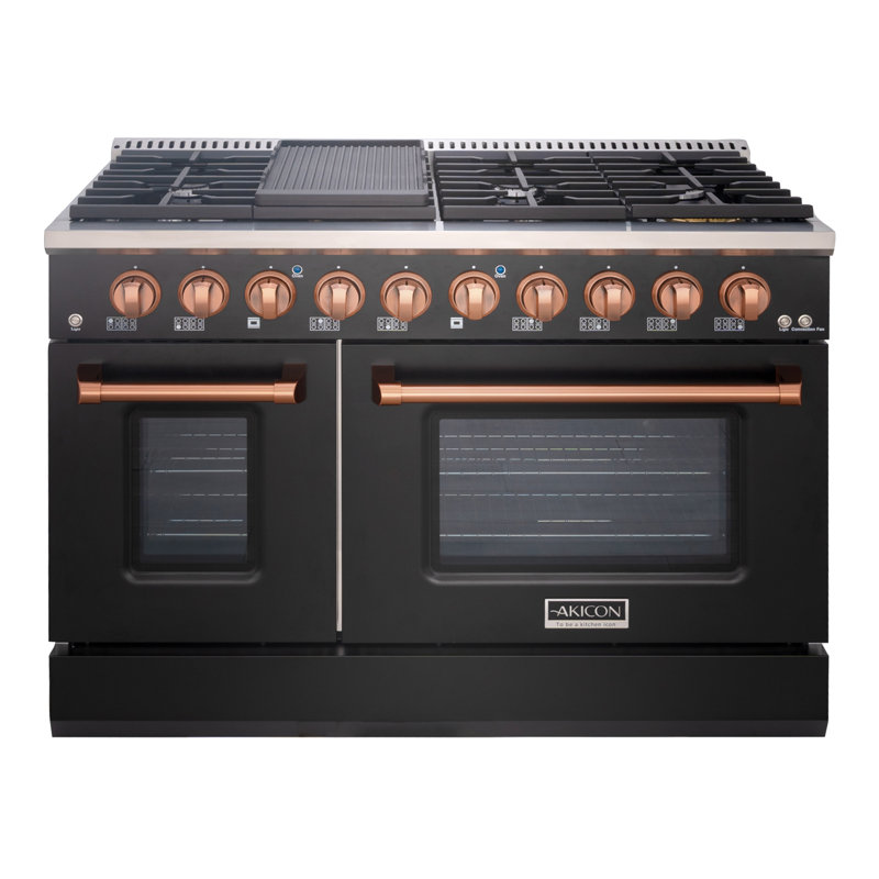 Cuisinière au gaz naturel à convection de 6,7 pieds cubes 48 po Akicon