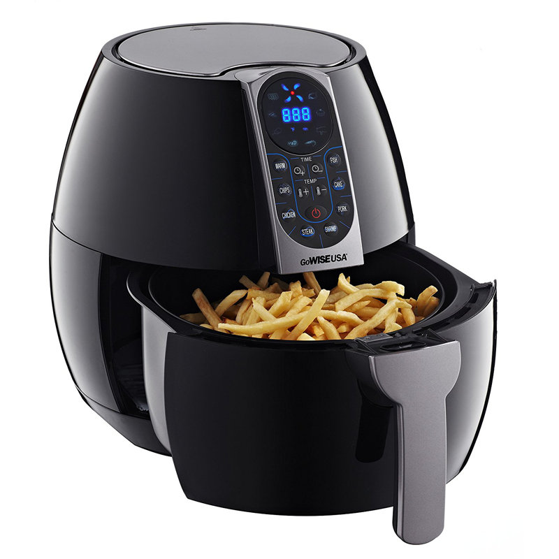 GoWISE USA 3.5 Liter Programmable  Air Fryer with 8 Cooking Presets, Black